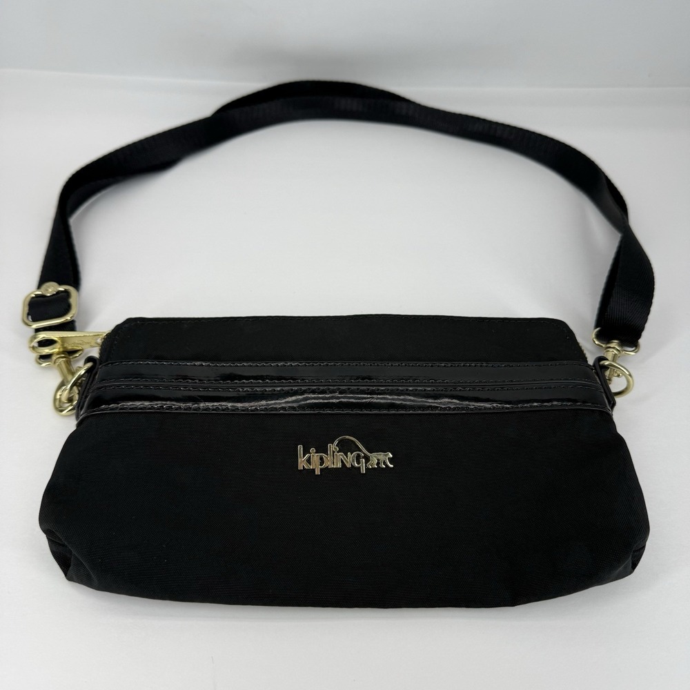 Kipling Lani Crossbody Purse Handbag Black 9" x 6"